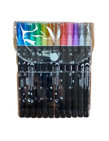 EAN-047081,Set 12 pixuri semi-gel cu sclipici, 0.7 mm JIA HAO