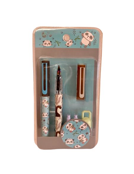 EAN-7290+8101,Set stilouri cu cerneala termosensibila + Rezerve, Motiv Panda