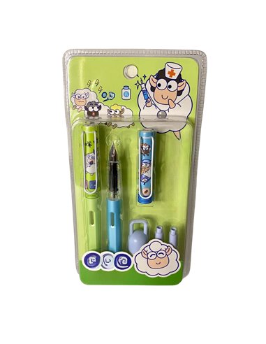 EAN-7276+8101,Set stilouri cu cerneala termosensibila + Rezerve, Sheep world, Verde