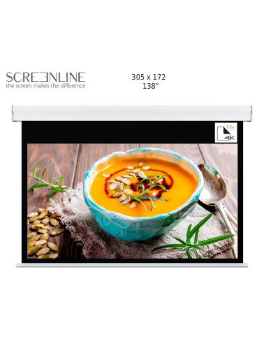 SL-WA305D-HV,Ecran de proiectie motorizat perete/tavan Screenline WAVE Home Vision, 305 x 172 (138"), 16:9, alb, comutator de pe