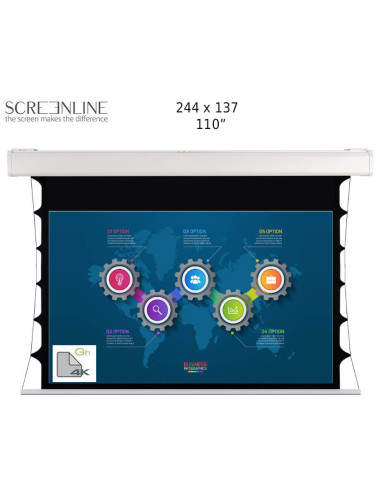 SL-MT244D-GH,Ecran de proiectie motorizat perete/tavan Screenline MOT TENSIONED Grey High, 244x137(110"), ALR LONGTHROW