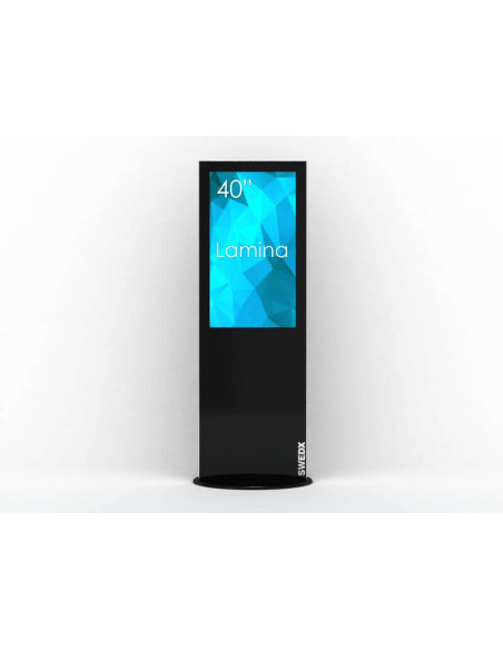 KIOSK-SWL-40K8-A2+SWLBW-40,Stand Kiosk/Totem SWEDX Lamina 40" 4K, SWL-40K8-A2, Negru cu baza mobila/fixa metalica