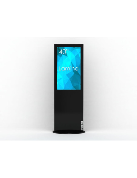 KIOSK-SWL-40K8-A2+SWLBW-40,Stand Kiosk/Totem SWEDX Lamina 40" 4K, SWL-40K8-A2, Negru cu baza mobila/fixa metalica