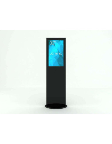 KIOSK-SWL-32K8-A2+SWLBW-32,Stand Kiosk/Totem SWEDX Lamina 32" 4K, SWL-32K8-A2, Negru cu baza mobila/fixa metalica
