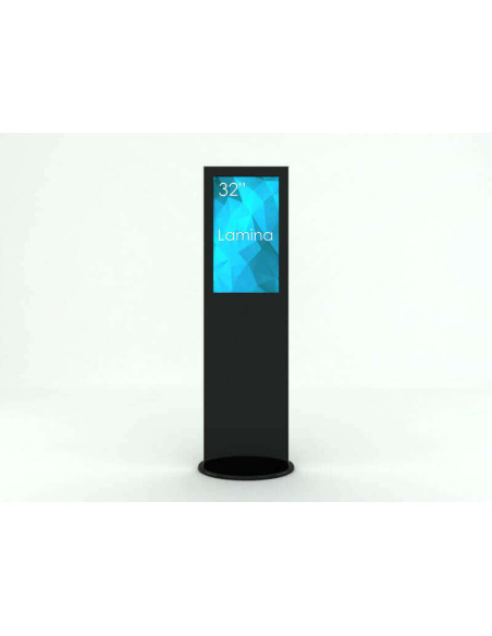 KIOSK-SWL-32K8-A2+SWLBW-32,Stand Kiosk/Totem SWEDX Lamina 32" 4K, SWL-32K8-A2, Negru cu baza mobila/fixa metalica
