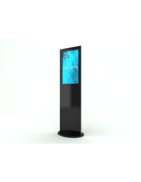 KIOSK-SWL-32K8-A2+SWLBW-32,Stand Kiosk/Totem SWEDX Lamina 32" 4K, SWL-32K8-A2, Negru cu baza mobila/fixa metalica
