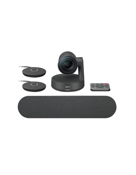 960-001218,Sistem videoconferinta Logitech Rally 960-001218 Ultra-HD 4K ConferenceCam, Zoom 15X, Single Speaker & MicPod