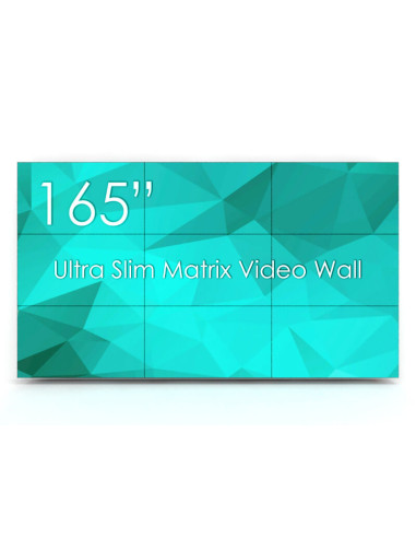 Videowall-3x3-perete-9xUMX-55K8,Solutie VideoWALL Vogel's 3x3 cu fixare pe perete si 9 Display-uri SWEDX UMX-55K8-01, bezel 3,5m