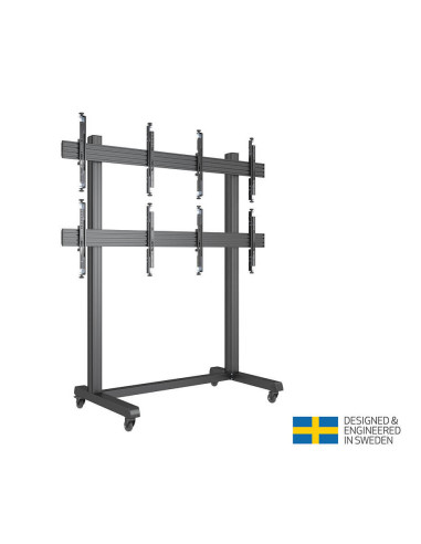 7350105213359,Stand Video Wall 180cm pe roti Multibrackets 3359,2x2, 43"- 65",max.30 kg/afisaj,VESA 800x400, negru