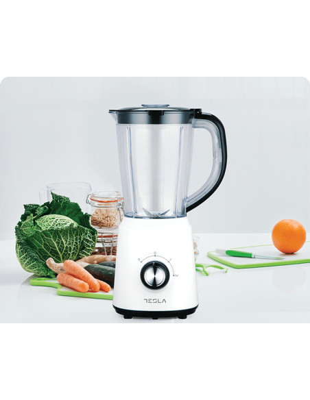 BL201W,Blender Tesla BL201W, 500W, 1,5L, 2 viteze + functie Pulse, Alb