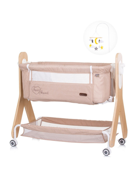 KOSH2H02303SA,Patut Co-Sleeper Chipolino Heart 2 Heart sand