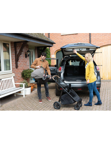 BB-C1817AAGFL000,Joie - Scoica auto i-Snug 2, cu tetiera reglabila, 40-75 cm, Gray Flannel, testata ADAC si certificata R129