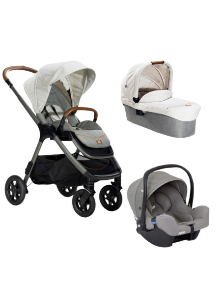 BB-C1817AAGFL000trio,Joie - Carucior pentru copii multifunctional 3 in 1 Finiti Signature Oyster/Gray Flannel (Carucior Finiti O