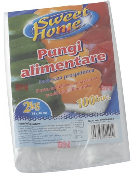 Pungi alimentare LDPE 2 kg, 100 buc/set,B171213118 Pungi alimentare LDPE 2 kg, 100 buc/set,B171213118