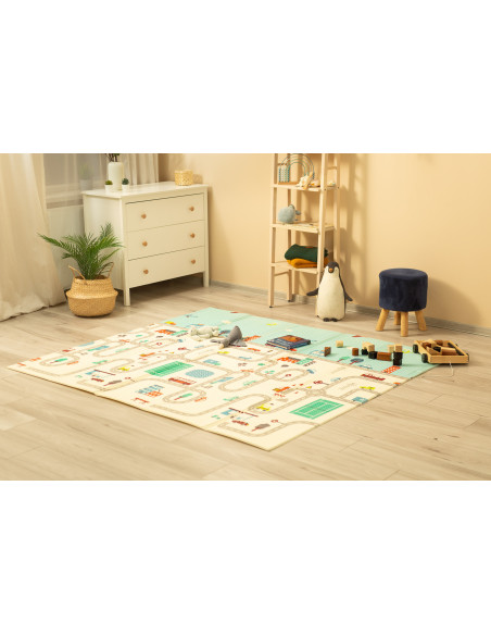 TOYZ-1115,Salteluta multifunctionala din spuma XPE 200x180x1 cm Masinute