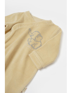 UP-BC-CSYK6037-0,Salopeta Elefant cu maneca lunga si botosei din 80%bumbac organic si 20% poliester - Stone, BabyCosy, Diverse m 2