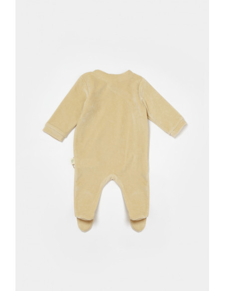 UP-BC-CSYK6037-0,Salopeta Elefant cu maneca lunga si botosei din 80%bumbac organic si 20% poliester - Stone, BabyCosy, Diverse m