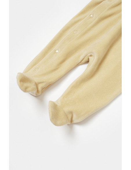 UP-BC-CSYK6037-0,Salopeta Elefant cu maneca lunga si botosei din 80%bumbac organic si 20% poliester - Stone, BabyCosy, Diverse m