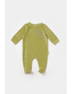 UP-BC-CSYK6038-0,Salopeta Elefant cu maneca lunga si botosei din 80%bumbac organic si 20% poliester - Verde, BabyCosy, Diverse m 2