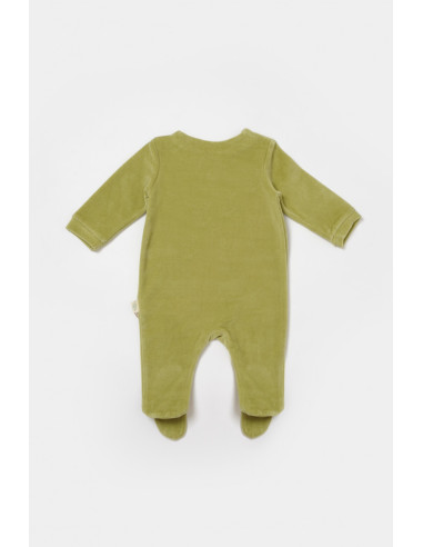 UP-BC-CSYK6038-0,Salopeta Elefant cu maneca lunga si botosei din 80%bumbac organic si 20% poliester - Verde, BabyCosy, Diverse m