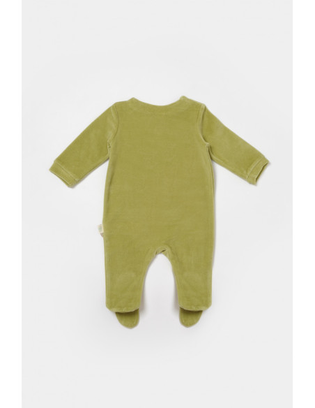 UP-BC-CSYK6038-0,Salopeta Elefant cu maneca lunga si botosei din 80%bumbac organic si 20% poliester - Verde, BabyCosy, Diverse m