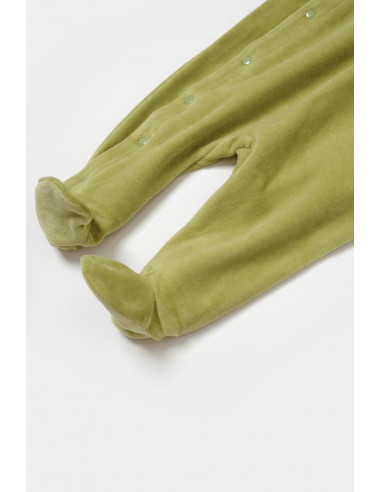 UP-BC-CSYK6038-0,Salopeta Elefant cu maneca lunga si botosei din 80%bumbac organic si 20% poliester - Verde, BabyCosy, Diverse m