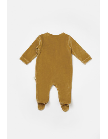 UP-BC-CSYK6040-0,Salopeta Elefant cu maneca lunga si botosei din 80%bumbac organic si 20% poliester - Mustar, BabyCosy, Diverse 