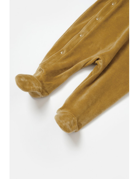 UP-BC-CSYK6040-0,Salopeta Elefant cu maneca lunga si botosei din 80%bumbac organic si 20% poliester - Mustar, BabyCosy, Diverse 