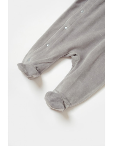 UP-BC-CSYK6041-0,Salopeta Elefant cu maneca lunga si botosei din 80%bumbac organic si 20% poliester - Gri, BabyCosy, Diverse mar