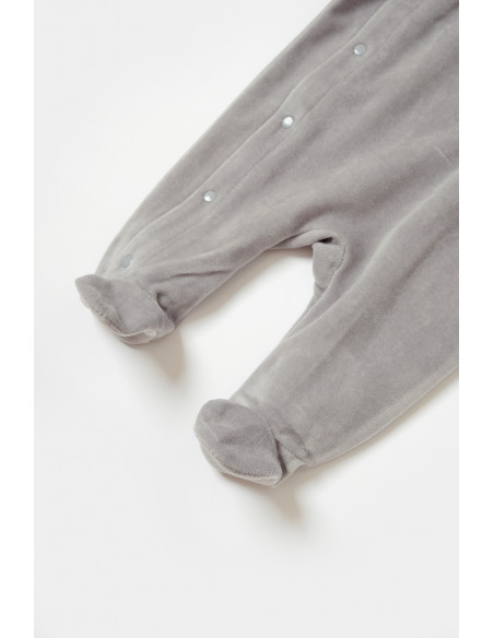 UP-BC-CSYK6041-0,Salopeta Elefant cu maneca lunga si botosei din 80%bumbac organic si 20% poliester - Gri, BabyCosy, Diverse mar