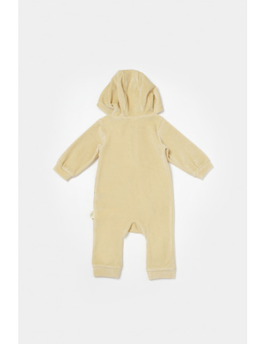 UP-BC-CSYK6042-3,Salopeta Elefant cu maneca lunga si gluga din 80%bumbac organic si 20% poliester - Stone, BabyCosy, Diverse mar