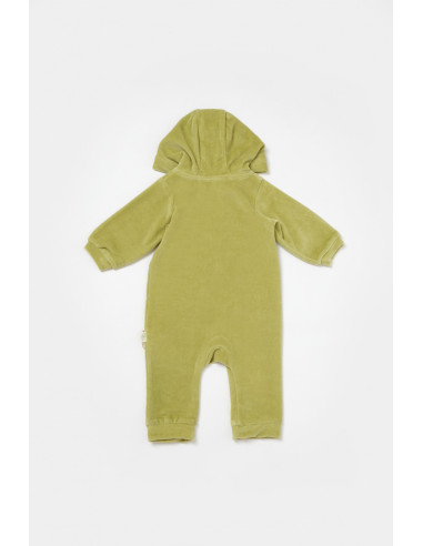 UP-BC-CSYK6043-3,Salopeta Elefant cu maneca lunga si gluga din 80%bumbac organic si 20% poliester - Verde, BabyCosy, Diverse mar