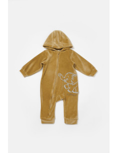 UP-BC-CSYK6045-3,Salopeta Elefant cu maneca lunga si gluga din 80%bumbac organic si 20% poliester - Mustar, BabyCosy, Diverse ma 2