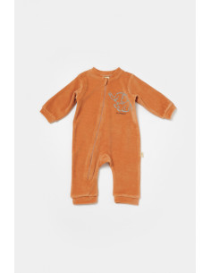 UP-BC-CSYK6054-3,Salopeta Elefant cu maneca lunga din 80%bumbac organic si 20% poliester - Caramiziu, BabyCosy, Diverse marimi 2