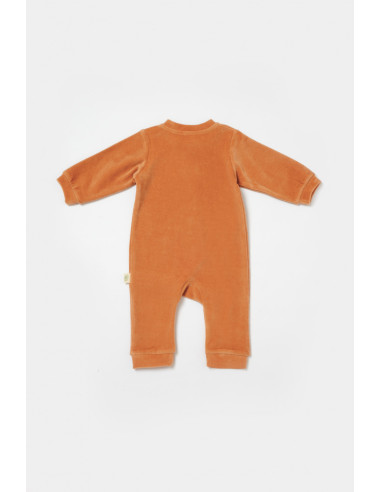 UP-BC-CSYK6054-3,Salopeta Elefant cu maneca lunga din 80%bumbac organic si 20% poliester - Caramiziu, BabyCosy, Diverse marimi