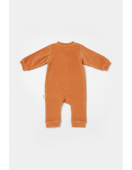 UP-BC-CSYK6054-3,Salopeta Elefant cu maneca lunga din 80%bumbac organic si 20% poliester - Caramiziu, BabyCosy, Diverse marimi