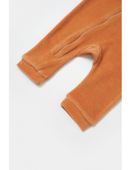 UP-BC-CSYK6054-3,Salopeta Elefant cu maneca lunga din 80%bumbac organic si 20% poliester - Caramiziu, BabyCosy, Diverse marimi