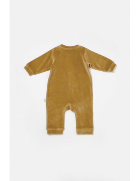 UP-BC-CSYK6055-3,Salopeta Elefant cu maneca lunga din 80%bumbac organic si 20% poliester - Mustar, BabyCosy, Diverse marimi