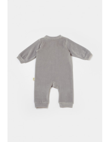 UP-BC-CSYK6056-3,Salopeta Elefant cu maneca lunga din 80%bumbac organic si 20% poliester - Gri, BabyCosy, Diverse marimi