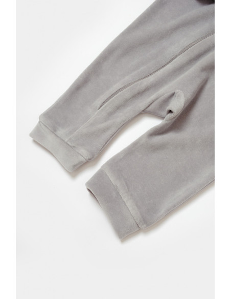 UP-BC-CSYK6056-3,Salopeta Elefant cu maneca lunga din 80%bumbac organic si 20% poliester - Gri, BabyCosy, Diverse marimi