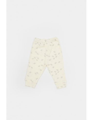 UP-BC-CSYM25500-3,Set 3 piese:bluza, pantaloni si caciulita Printed, BabyCosy, 50% modal+50% bumbac, Ecru, Diverse marimi