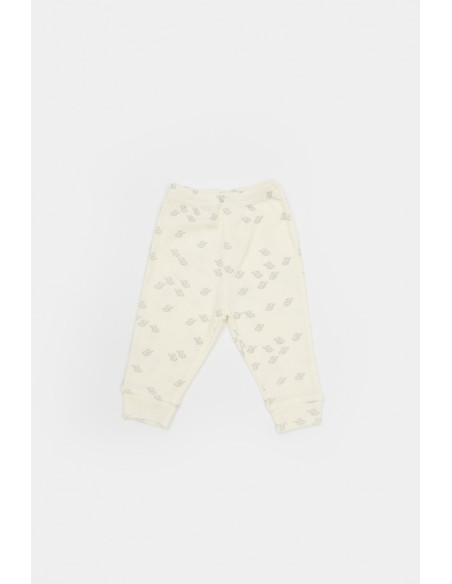 UP-BC-CSYM25500-3,Set 3 piese:bluza, pantaloni si caciulita Printed, BabyCosy, 50% modal+50% bumbac, Ecru, Diverse marimi