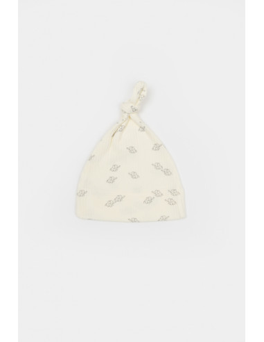 UP-BC-CSYM25500-3,Set 3 piese:bluza, pantaloni si caciulita Printed, BabyCosy, 50% modal+50% bumbac, Ecru, Diverse marimi