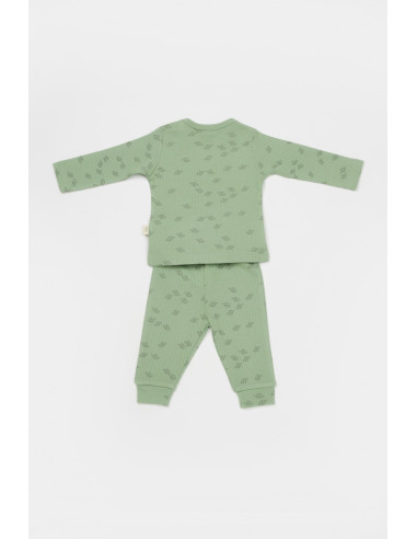 UP-BC-CSYM25503-3,Set 3 piese:bluza, pantaloni si caciulita Printed, BabyCosy, 50% modal+50% bumbac, Verde, Diverse marimi