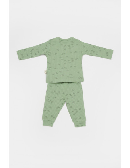 UP-BC-CSYM25503-3,Set 3 piese:bluza, pantaloni si caciulita Printed, BabyCosy, 50% modal+50% bumbac, Verde, Diverse marimi
