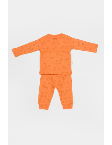 UP-BC-CSYM25505-3,Set 3 piese:bluza, pantaloni si caciulita Printed, BabyCosy, 50% modal+50% bumbac, Apricot, Diverse marimi