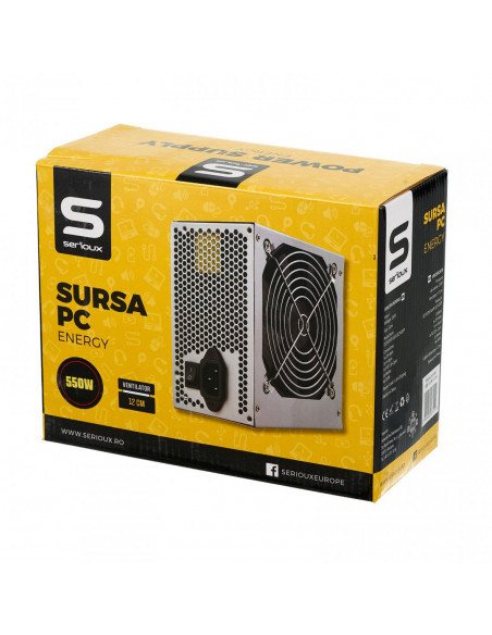 Sursa Serioux Energy 550W, Ventilator 12cm, Protecții: