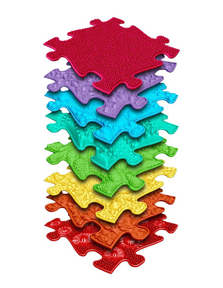 MFK-079,Set Covorase ortopedice senzoriale tip puzzle Curcubeu