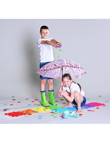 MFK-079,Set Covorase ortopedice senzoriale tip puzzle Curcubeu