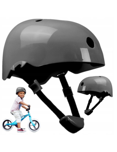 BN-LO-HELMET_GREY,Lionelo - Casca pentru copii, Reglabila 50-56 cm, Din ABS si EPS, Conform cu standardul EN1078, Gri